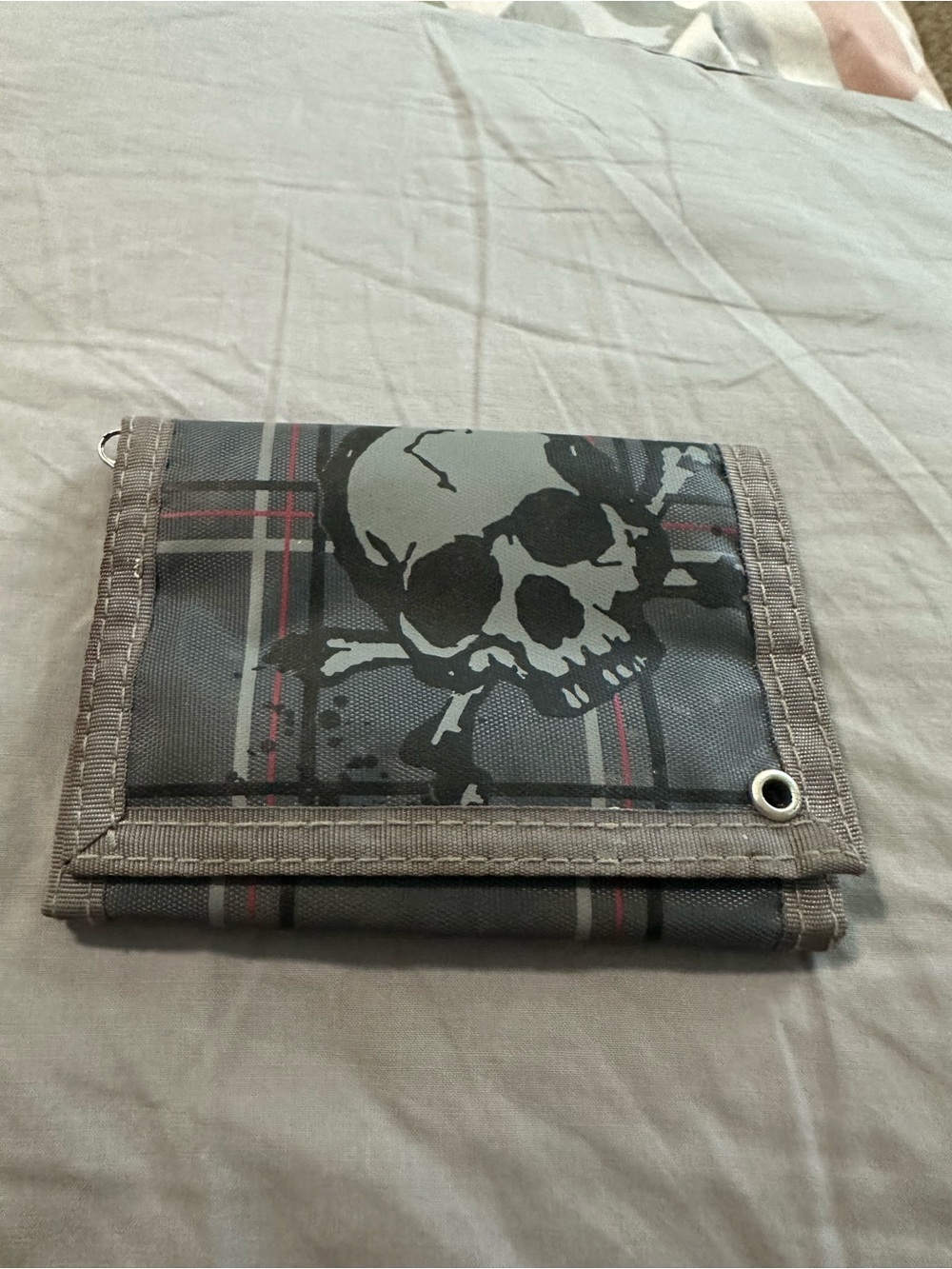 Y2K Skull and Crossbones Trifold Wallet